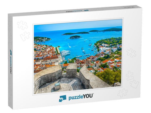 Aerial View At Amazing Archipelago in Front of Town Hvar... Jigsaw Puzzle