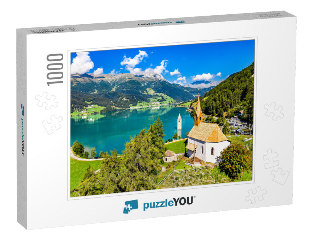 St. Anna Chapel & Submerged Bell Tower of Curon At Graun... Jigsaw Puzzle with 1000 pieces