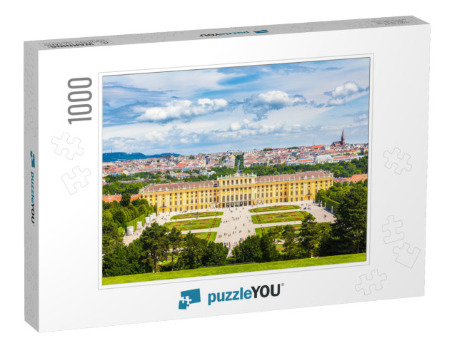 Classic View of Famous Schonbrunn Palace with Scenic Grea... Jigsaw Puzzle with 1000 pieces