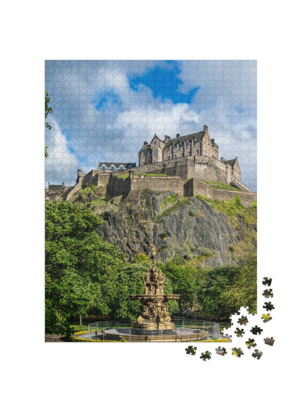 Edinburgh Castle, Scotland, from Princes Street Gardens... Jigsaw Puzzle with 1000 pieces