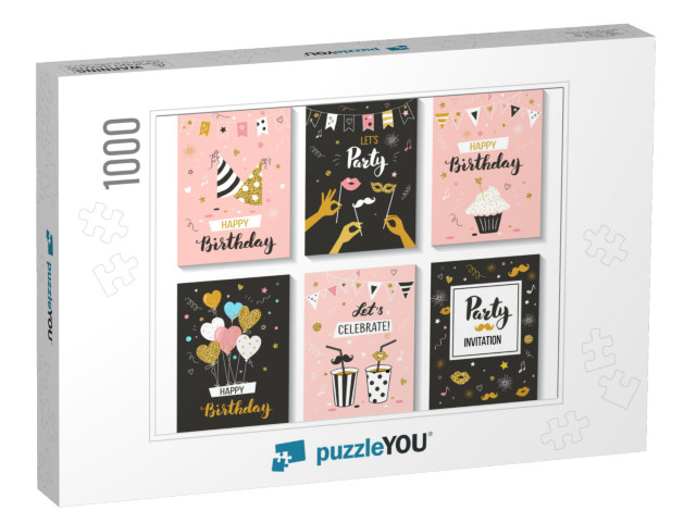 Happy Birthday Greeting Card & Party Invitation Collectio... Jigsaw Puzzle with 1000 pieces