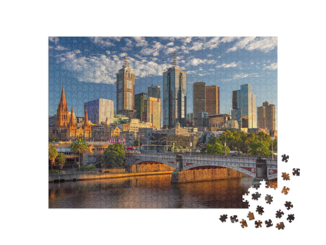 City of Melbourne. Cityscape Image of Melbourne, Australi... Jigsaw Puzzle with 1000 pieces