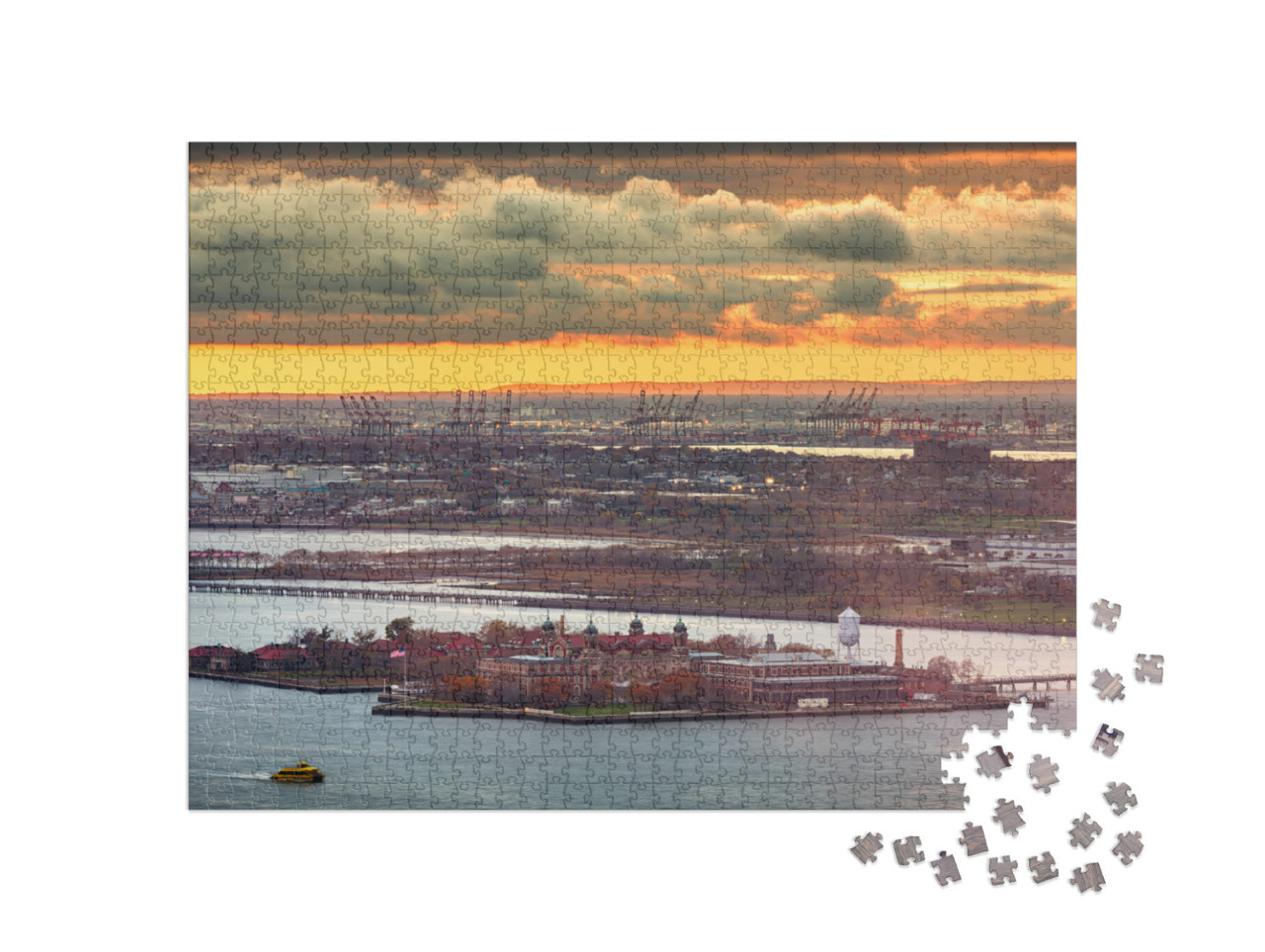 Ellis Island, New York, USA Viewed from Above in the New Y... Jigsaw Puzzle with 1000 pieces