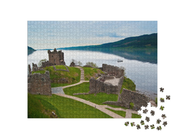 Famous Urquhart Castle At Loch Ness in Scotland... Jigsaw Puzzle with 1000 pieces