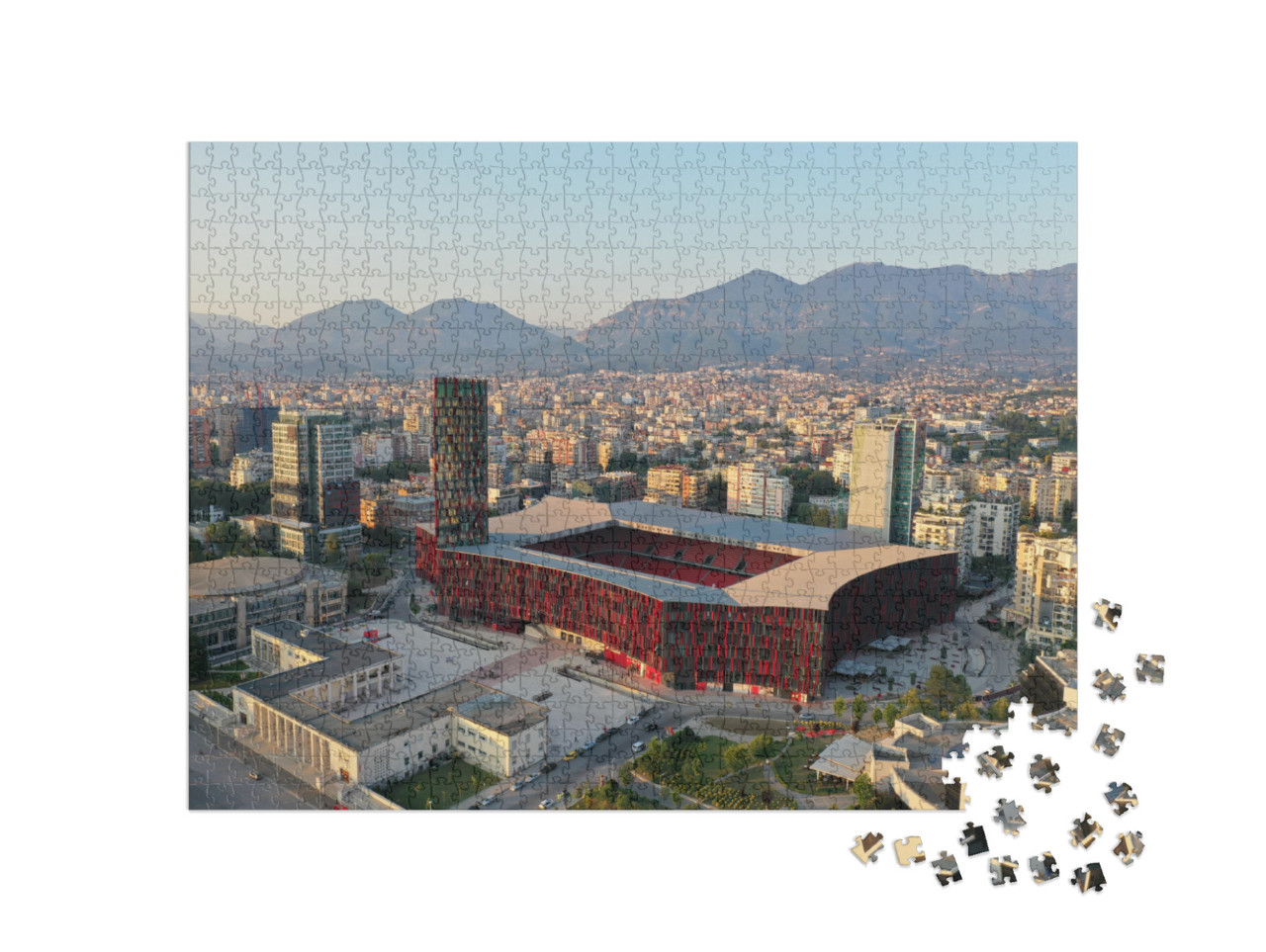 Air Albania Stadium by Drone, Tirana, Albania... Jigsaw Puzzle with 1000 pieces