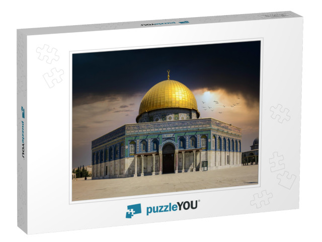 Some Dark Storm Clouds Over the Dome of the Rock in Jerus... Jigsaw Puzzle