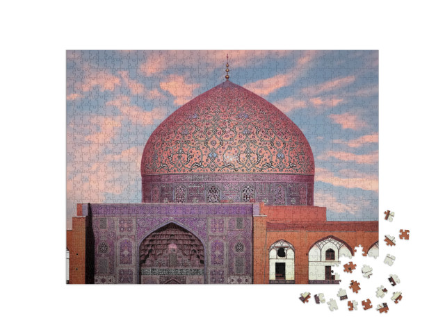 Iran. Persia. Isfahan. Dome of Sheikh Lotfollah Mosque At... Jigsaw Puzzle with 1000 pieces