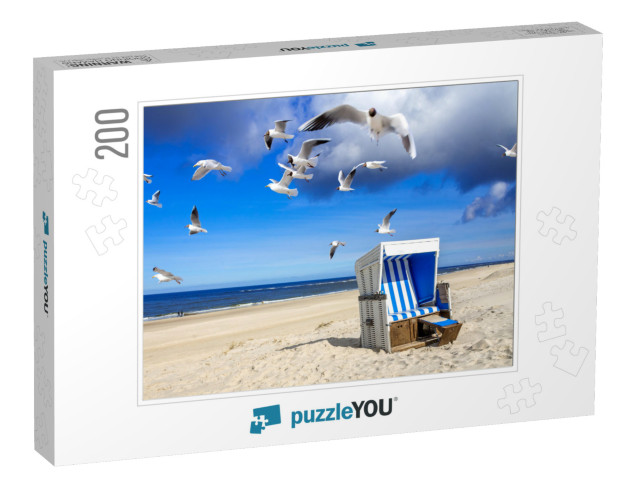 Beach in Westerland, Sylt, Germany... Jigsaw Puzzle with 200 pieces