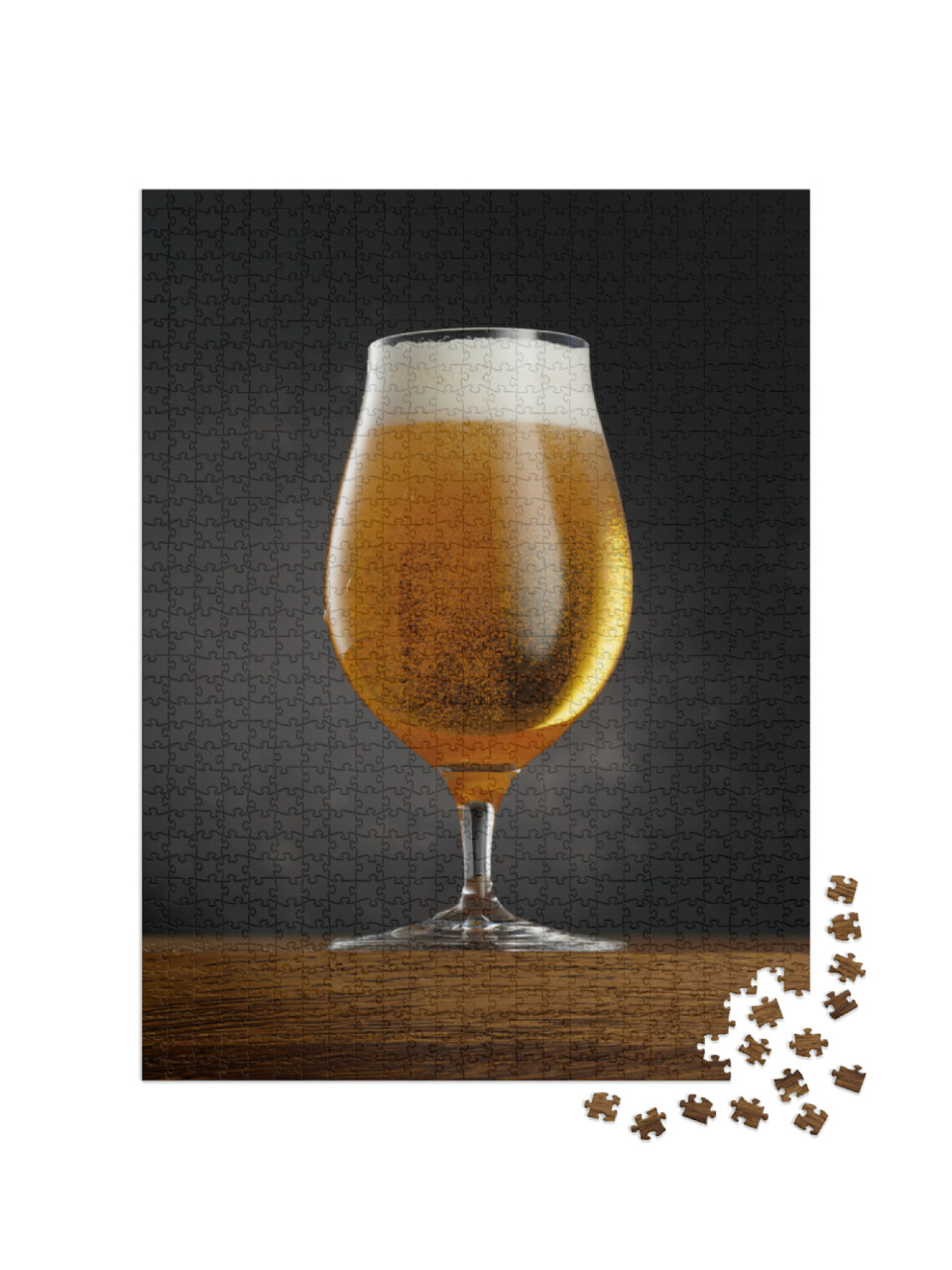 Glass of Light Beer on Dark Background. Selective Focus... Jigsaw Puzzle with 1000 pieces