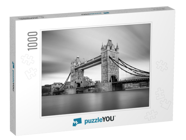 Black & White Photograph of London Tower Bridge on the Th... Jigsaw Puzzle with 1000 pieces