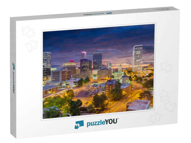 Tulsa, Oklahoma, USA Downtown City Skyline At Twilight... Jigsaw Puzzle