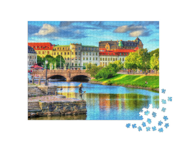 Canal in the Historic Center of Gothenburg, Sweden... Jigsaw Puzzle with 1000 pieces