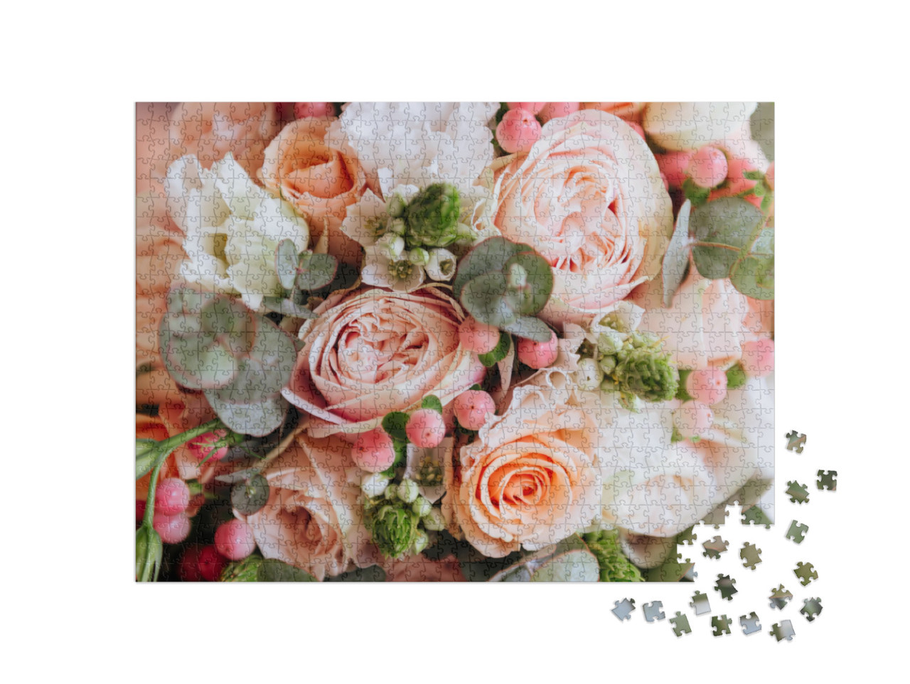 Wedding Flowers, Bridal Bouquet Closeup. Decoration Made... Jigsaw Puzzle with 1000 pieces