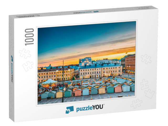 Helsinki, Finland. View of Christmas Xmas Market on Senat... Jigsaw Puzzle with 1000 pieces