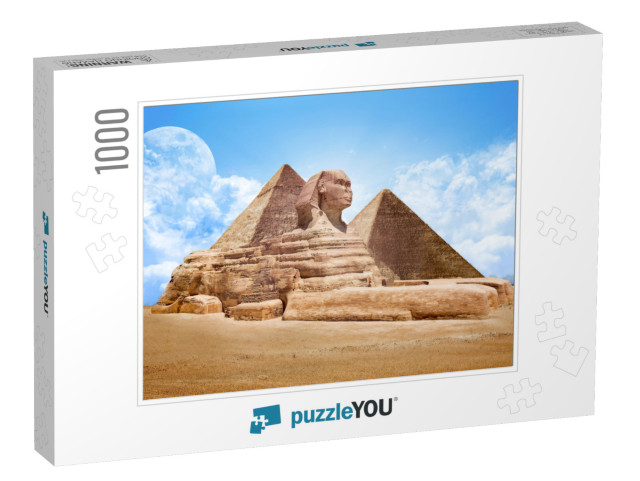 Pyramids Egypt with Great Sphinx... Jigsaw Puzzle with 1000 pieces