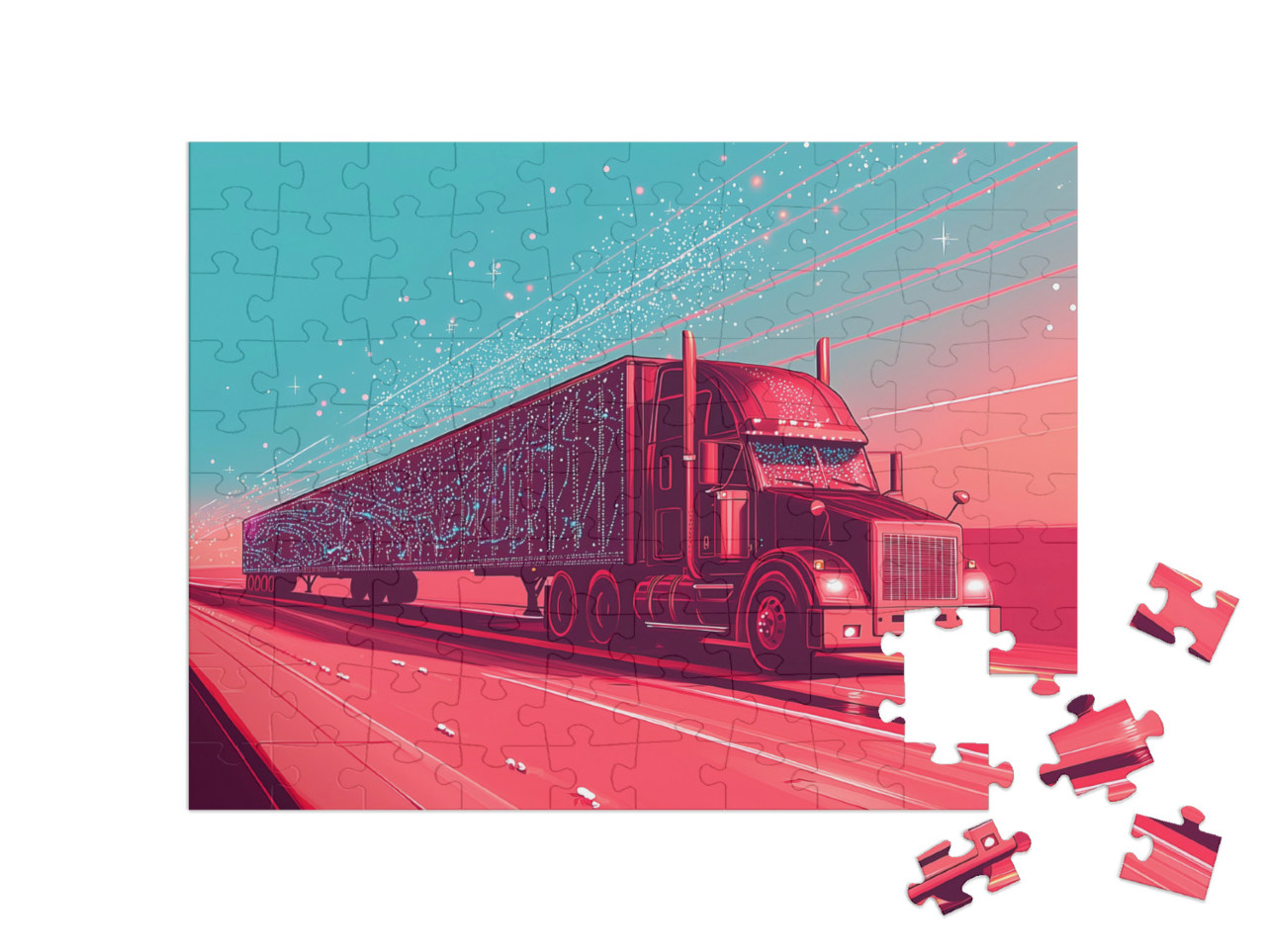 Christmas Truck Jigsaw Puzzle with 100 pieces