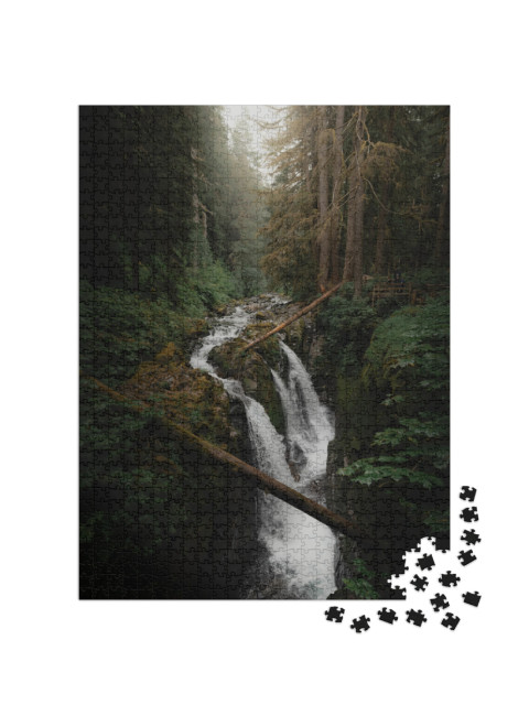 Waterfall in Olympic National Park... Jigsaw Puzzle with 1000 pieces