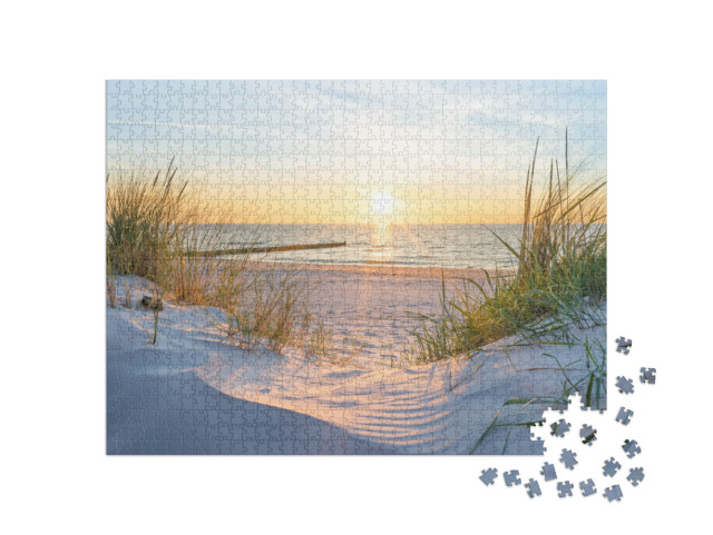 Sunset At the Baltic Sea Beach... Jigsaw Puzzle with 1000 pieces