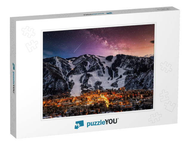 Aspen City Skyline with Milky Way... Jigsaw Puzzle