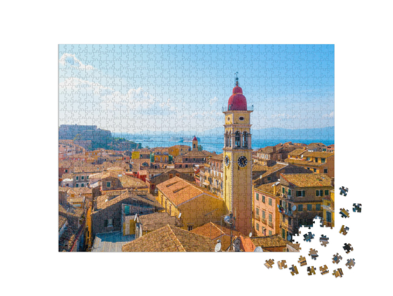 Panoramic View of Kerkyra, Capital of Corfu Island, Greec... Jigsaw Puzzle with 1000 pieces