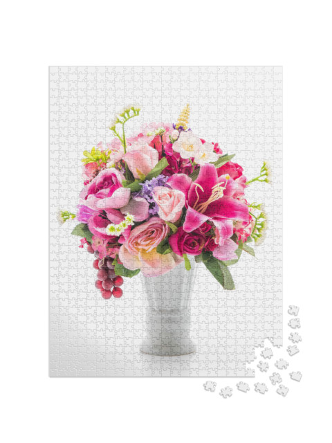 Beautiful Bouquet Flower Isolated on White Background... Jigsaw Puzzle with 1000 pieces