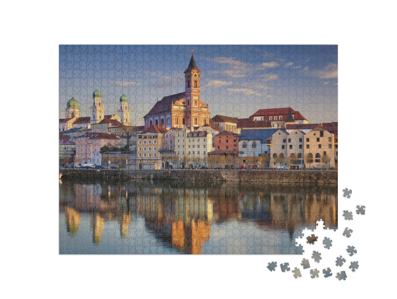 Passau. Passau Skyline During Sunset, Bavaria, Germany... Jigsaw Puzzle with 1000 pieces