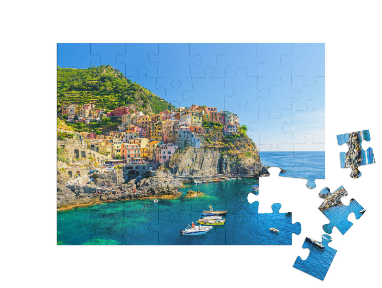 Manarola Traditional Typical Italian Village in National... Jigsaw Puzzle with 48 pieces