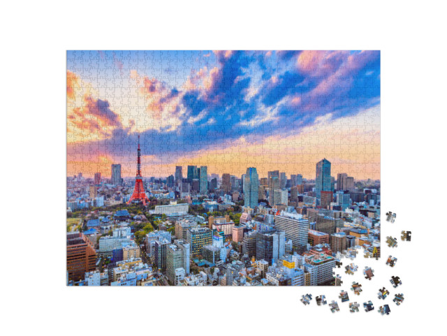 Cityscapes View Sunset of Tokyo City Japan... Jigsaw Puzzle with 1000 pieces