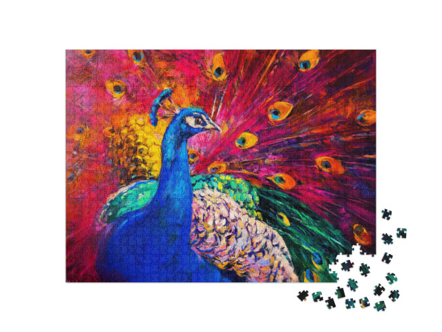 Original Oil Painting on Canvas. Beautiful Multicolored P... Jigsaw Puzzle with 1000 pieces