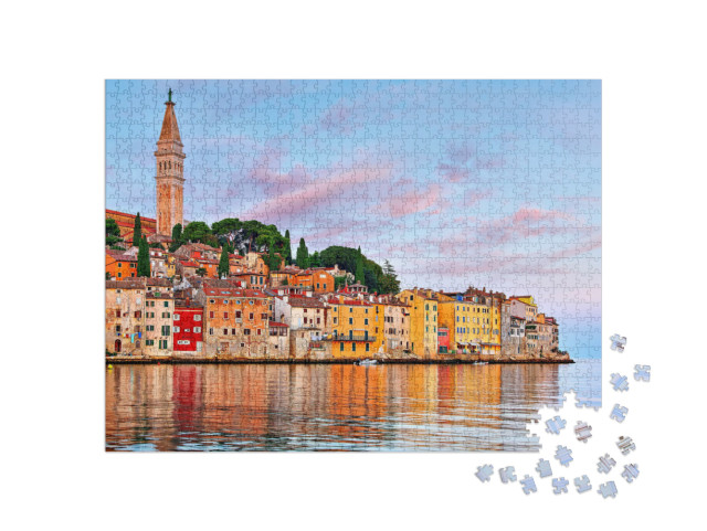 Rovinj Croatia. Sunrise Sky Above Vintage Town At Istria... Jigsaw Puzzle with 1000 pieces