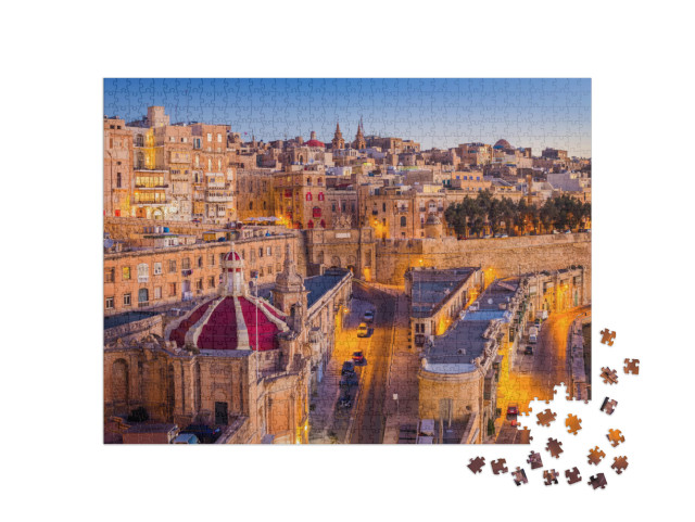 Valletta, Malta - the Traditional Houses & Walls of Valle... Jigsaw Puzzle with 1000 pieces