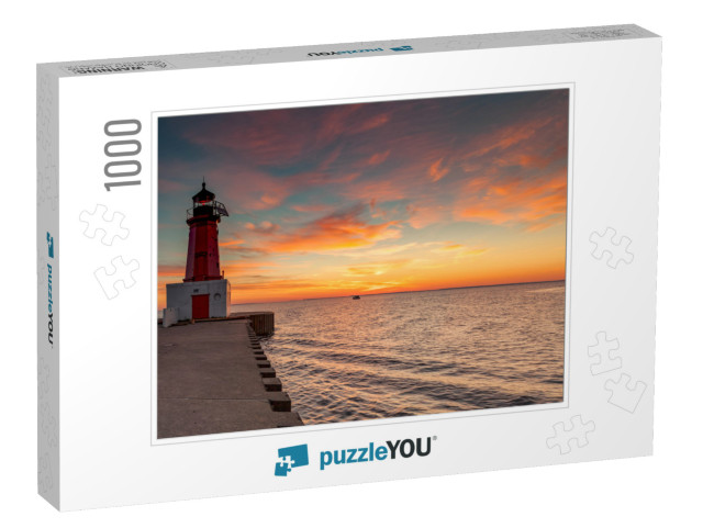 Lighthouse on Green Bay Wi... Jigsaw Puzzle with 1000 pieces