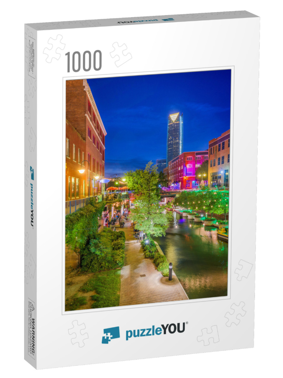 Oklahoma City, Oklahoma, USA Cityscape in Bricktown At Dus... Jigsaw Puzzle with 1000 pieces