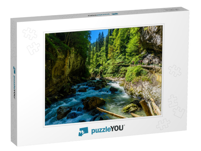 Breitachklamm - Gorge with River in South of Germany... Jigsaw Puzzle