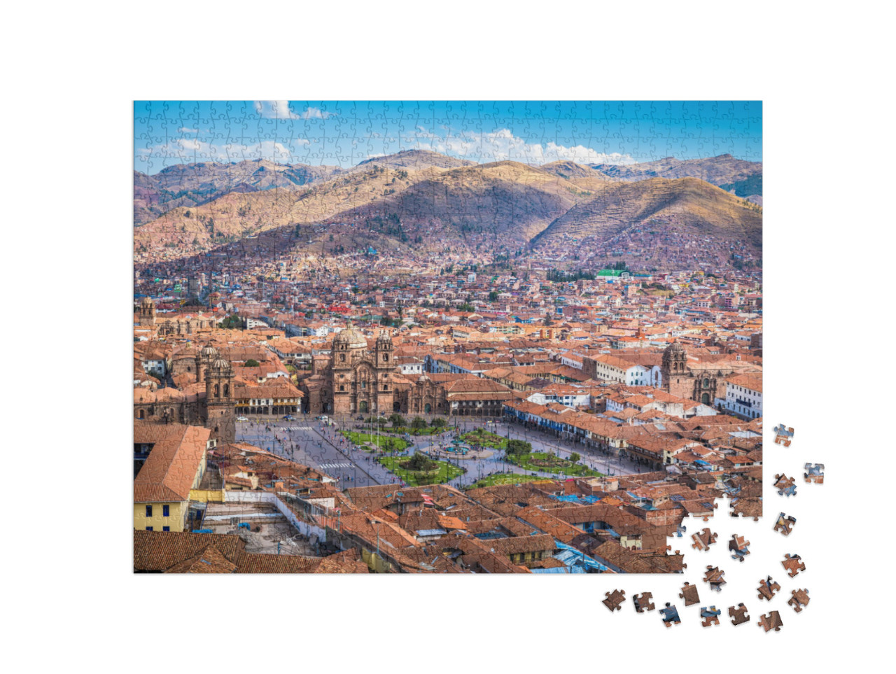 Panoramic View of Cusco Historic Center, Peru... Jigsaw Puzzle with 1000 pieces