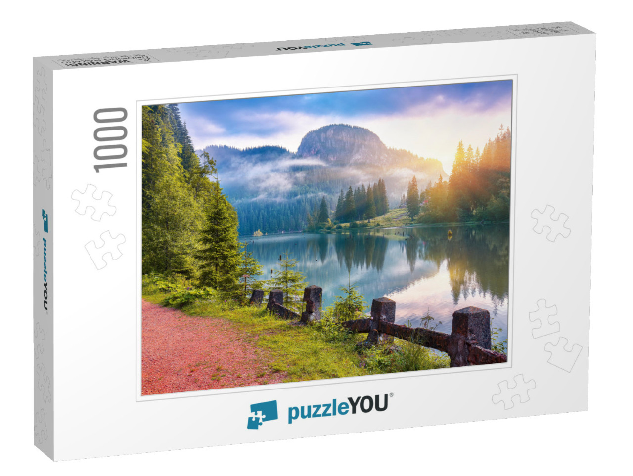 Majestic Summer View of Mountain Lake Lacul Rosu or Red L... Jigsaw Puzzle with 1000 pieces