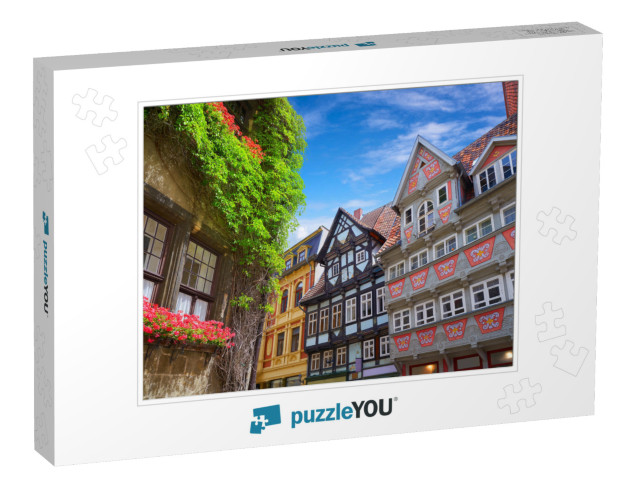 Quedlinburg City Facades in Harz of Saxony Anhalt Germany... Jigsaw Puzzle