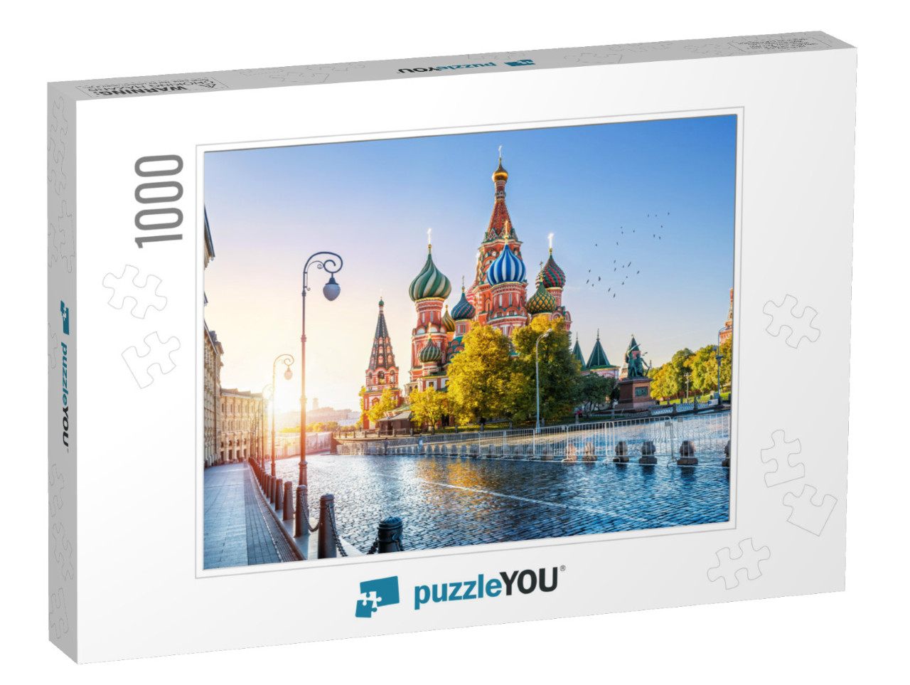 St. Basils Cathedral on Red Square in Moscow & the Mornin... Jigsaw Puzzle with 1000 pieces