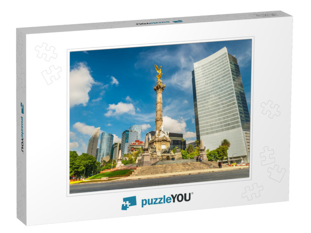 The Angel of Independence Stands in the Center of a Round... Jigsaw Puzzle