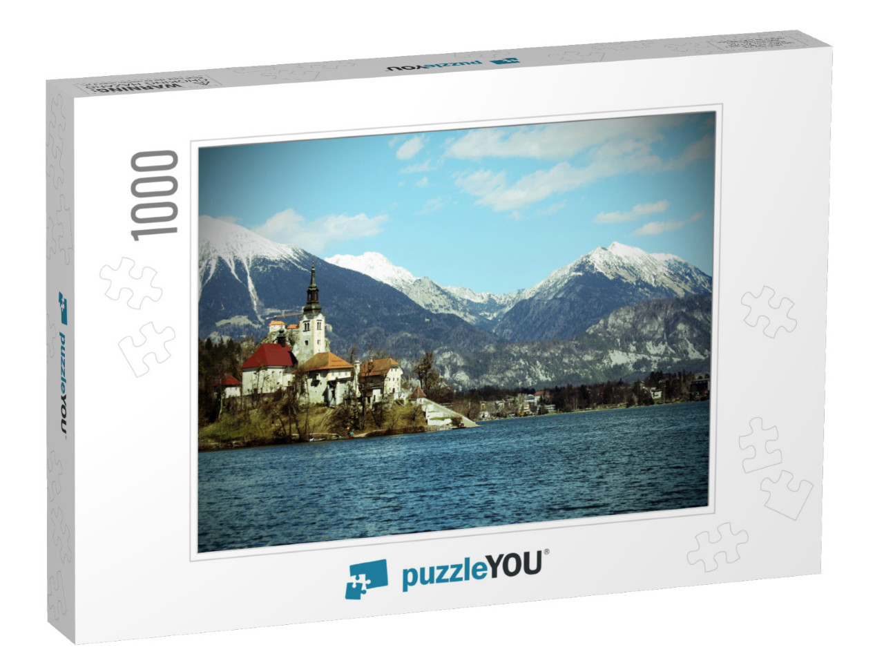 Church on the Island of Lake Bled in Slovenia & the Snowy... Jigsaw Puzzle with 1000 pieces