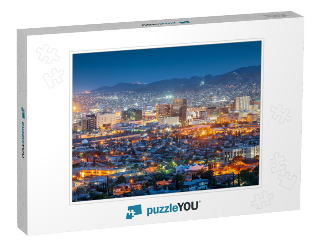 El Paso, Texas, USA Downtown City Skyline At Dusk with Jua... Jigsaw Puzzle