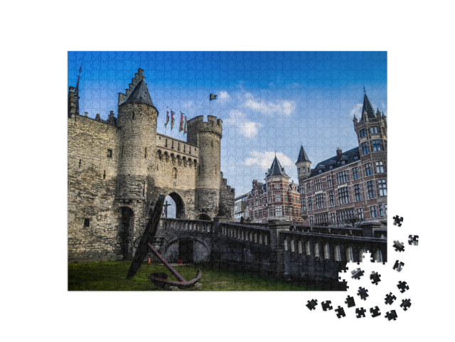 Beautiful View of Antwerp City in Belgium, Its Historic M... Jigsaw Puzzle with 1000 pieces