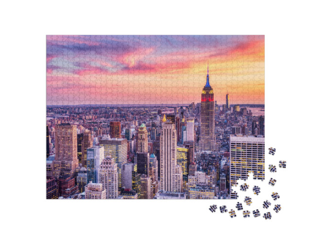 New York City Midtown Aerial View from Helicopter At Amaz... Jigsaw Puzzle with 1000 pieces