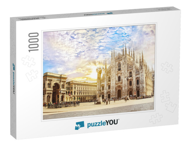 Cathedral Duomo Di Milano & Vittorio Emanuele Gallery in... Jigsaw Puzzle with 1000 pieces