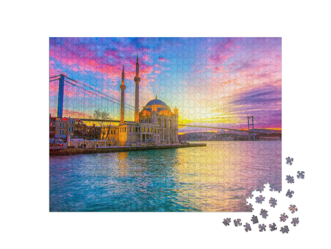 Ortakoy Istanbul Landscape Beautiful Sunrise with Clouds... Jigsaw Puzzle with 1000 pieces