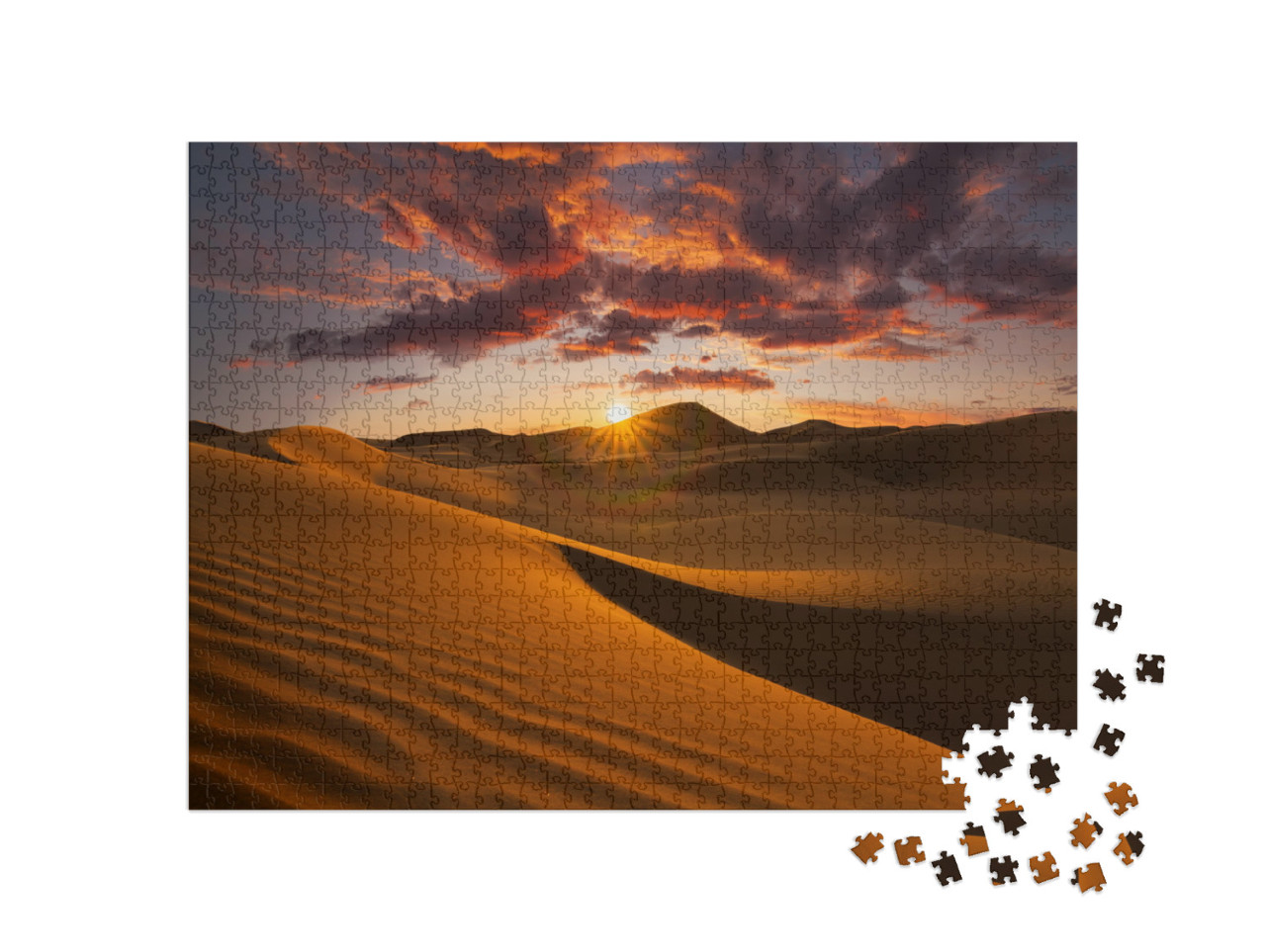 Beautiful Sand Dunes in the Sahara Desert... Jigsaw Puzzle with 1000 pieces