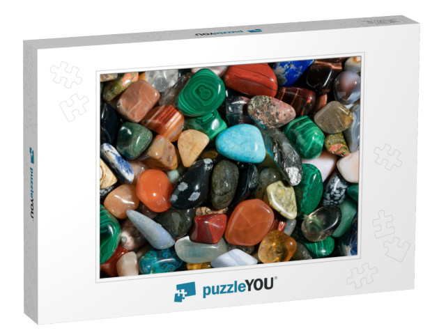 Gemstones Background Image. Various Polished Semi Preciou... Jigsaw Puzzle