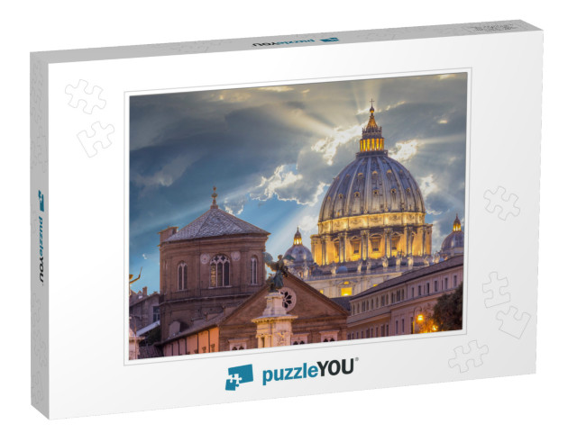 St Peters Basilica in Rome, Vatican, the Dome At Sunset... Jigsaw Puzzle