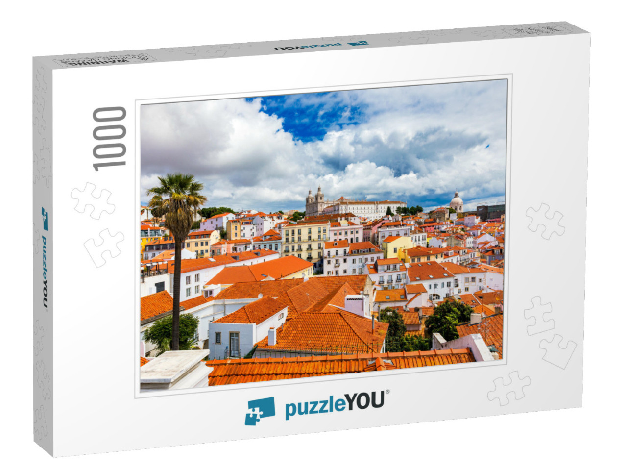 Lisbon, Portugal City Skyline Over the Alfama District. S... Jigsaw Puzzle with 1000 pieces