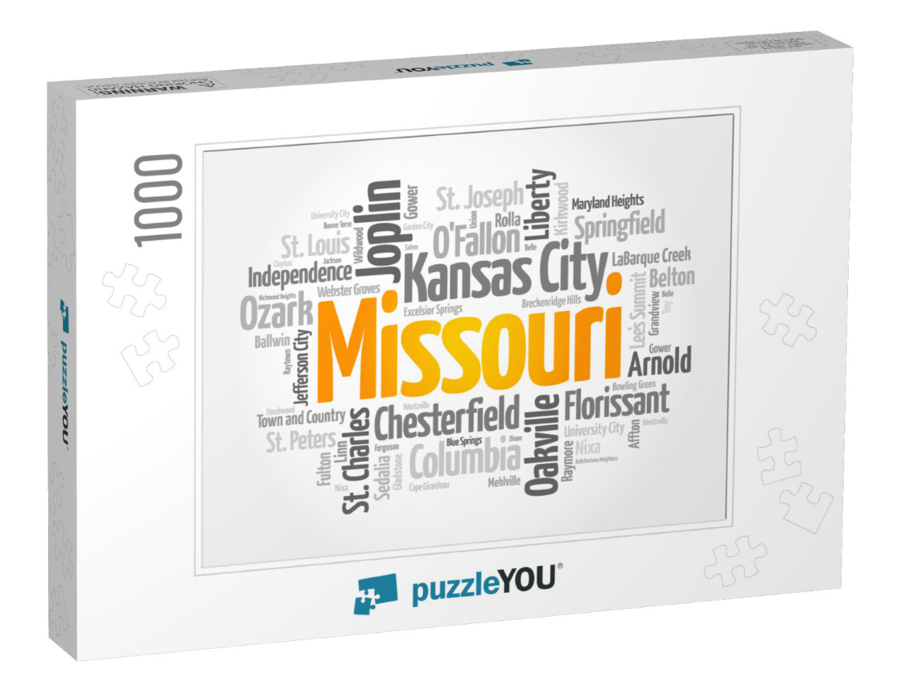 List of Cities in Missouri USA State, Word Cloud Concept B... Jigsaw Puzzle with 1000 pieces